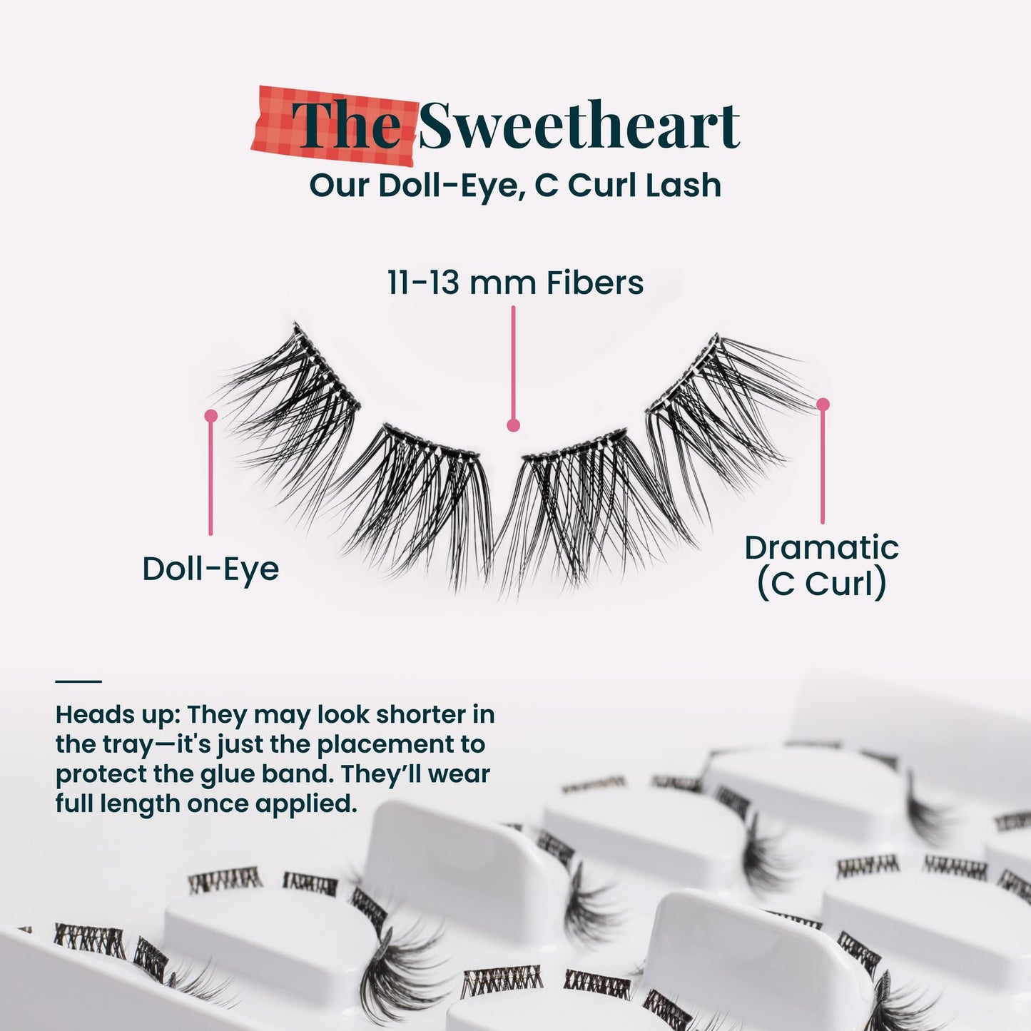 FlutterHabit STICKtionary Sweetheart (1.0) Self Adhesive Eyelashes Kit, Pre Glued Underlash Strips for Beginners, No Glue Lash Extensions, Lightweight Reusable Clusters for Natural Look (5 Pairs)