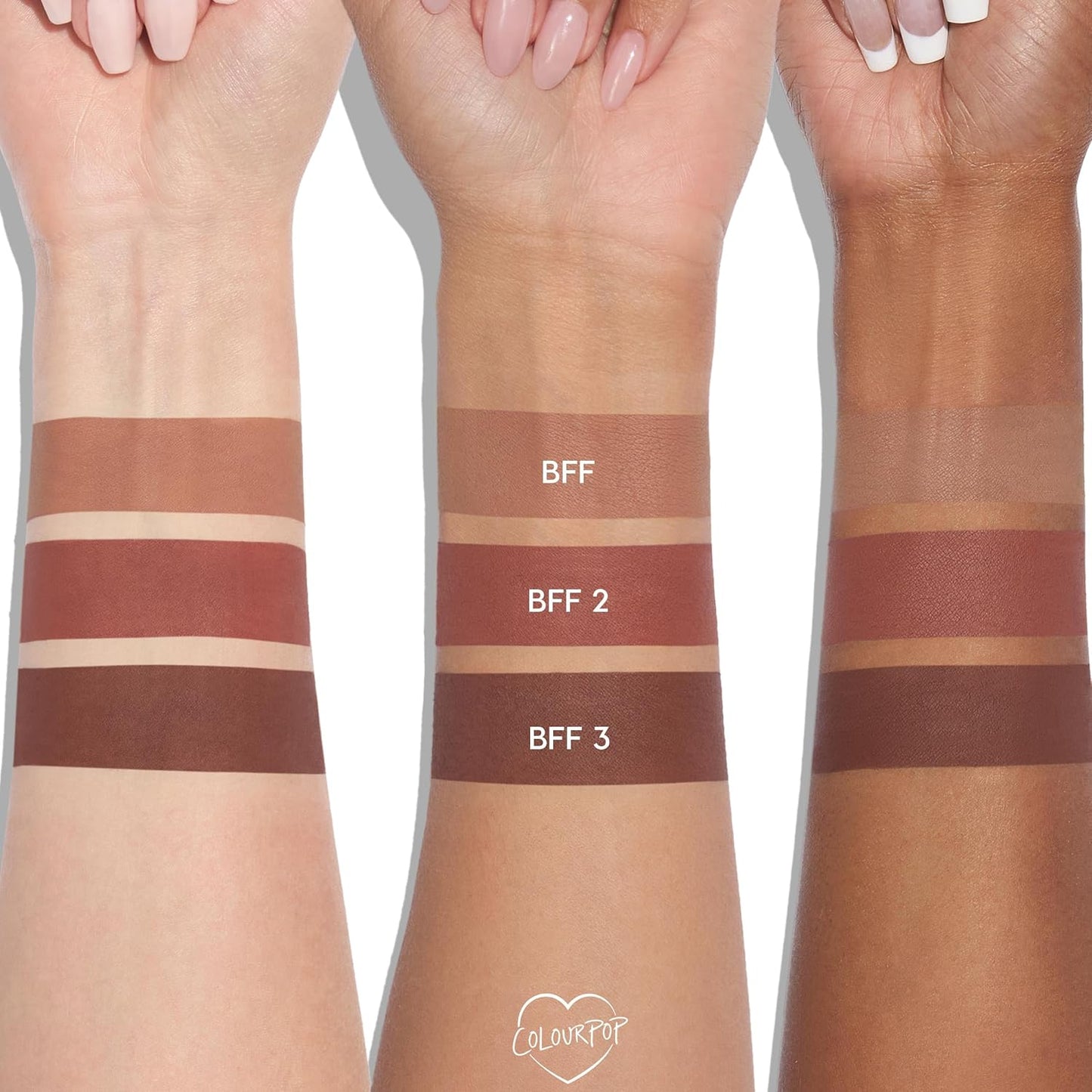 ColourPop Lippie Lip Pencil Kit - High-Pigment, Long-Lasting Lip Liners | 3 Shades Included: BFF, BFF 2 & BFF 3