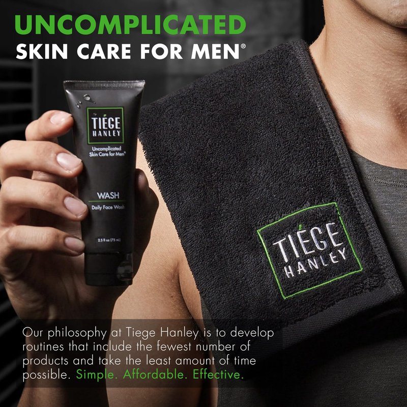 Tiege Hanley Exfoliating Face Wash for Men, Gentle Fragrance-Free Face Scrub With Apricot Seed Powder, Vitamin B3, & Allantoin, Cooling Exfoliator, Gentle on Sensitive Skin, Men’s Skin Care, 2 FL Oz