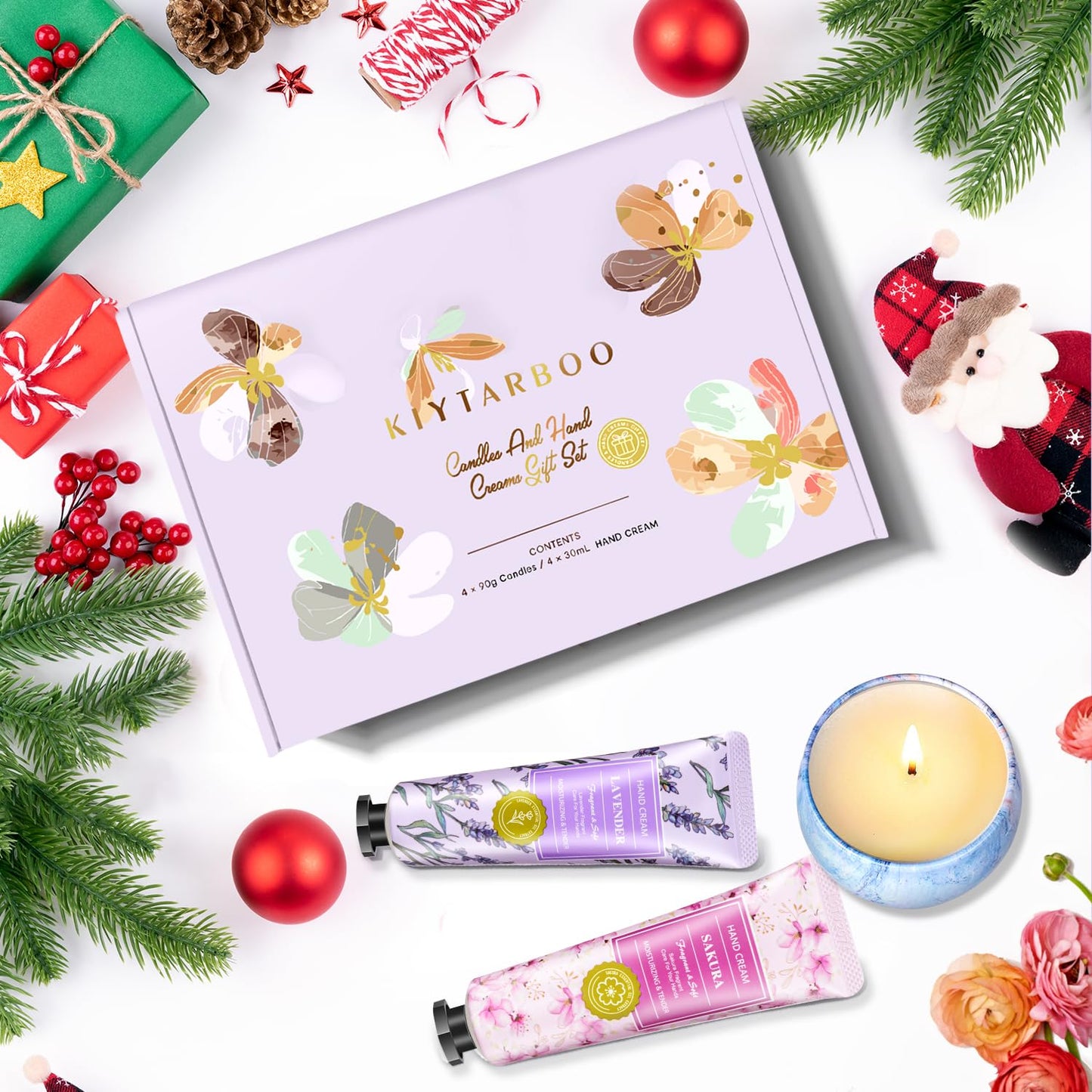 Gift Baskets for Women: Unique Candles & Hand Cream Lotion Gifts Set, Gifts for Mom, Teacher Appreciation Gifts, Relaxing Spa Holiday Gift Set, Birthday Gift for Wife Coworkers Friends, Nurse Gifts