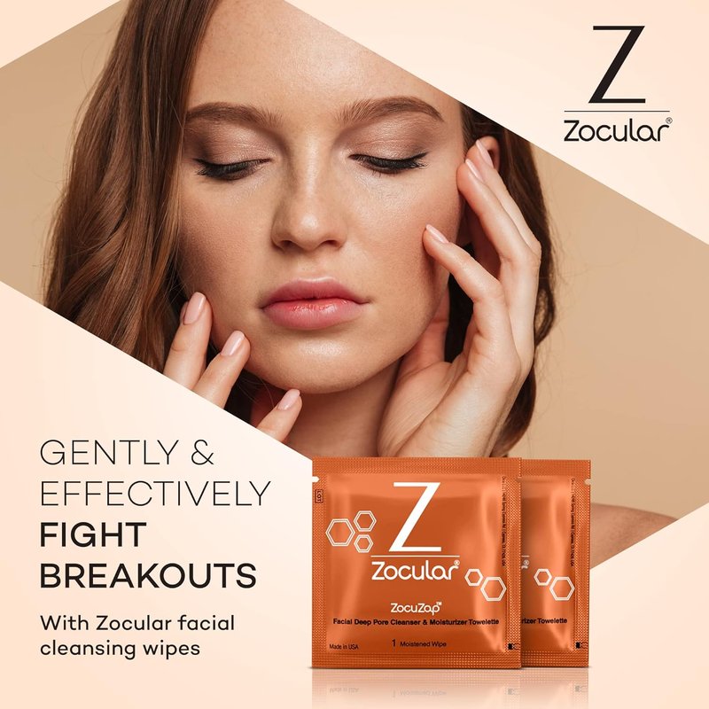 Zocular Face Wipes - Moisturizing Makeup Removal & Gentle Exfoliation with Natural Okra Complex | 15 Count