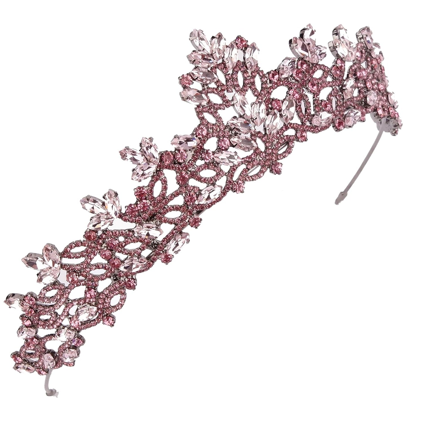 Handmade Pink Tiara for Women - Sparkling Rhinestone Crown for Bridal, Prom, Pageant & Birthday | Elegant Headpiece