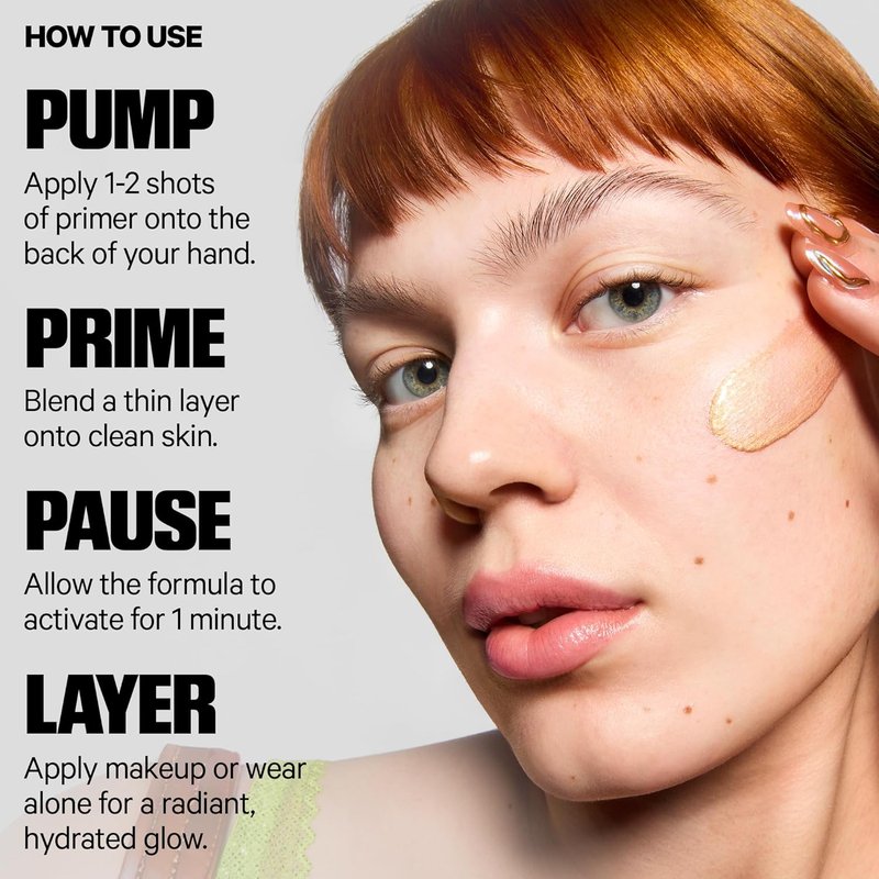 Hydro Grip + Glow Primer | Illuminating Face Primer with Hyaluronic Acid - 1 oz, Silicone-Free, Radiant Finish