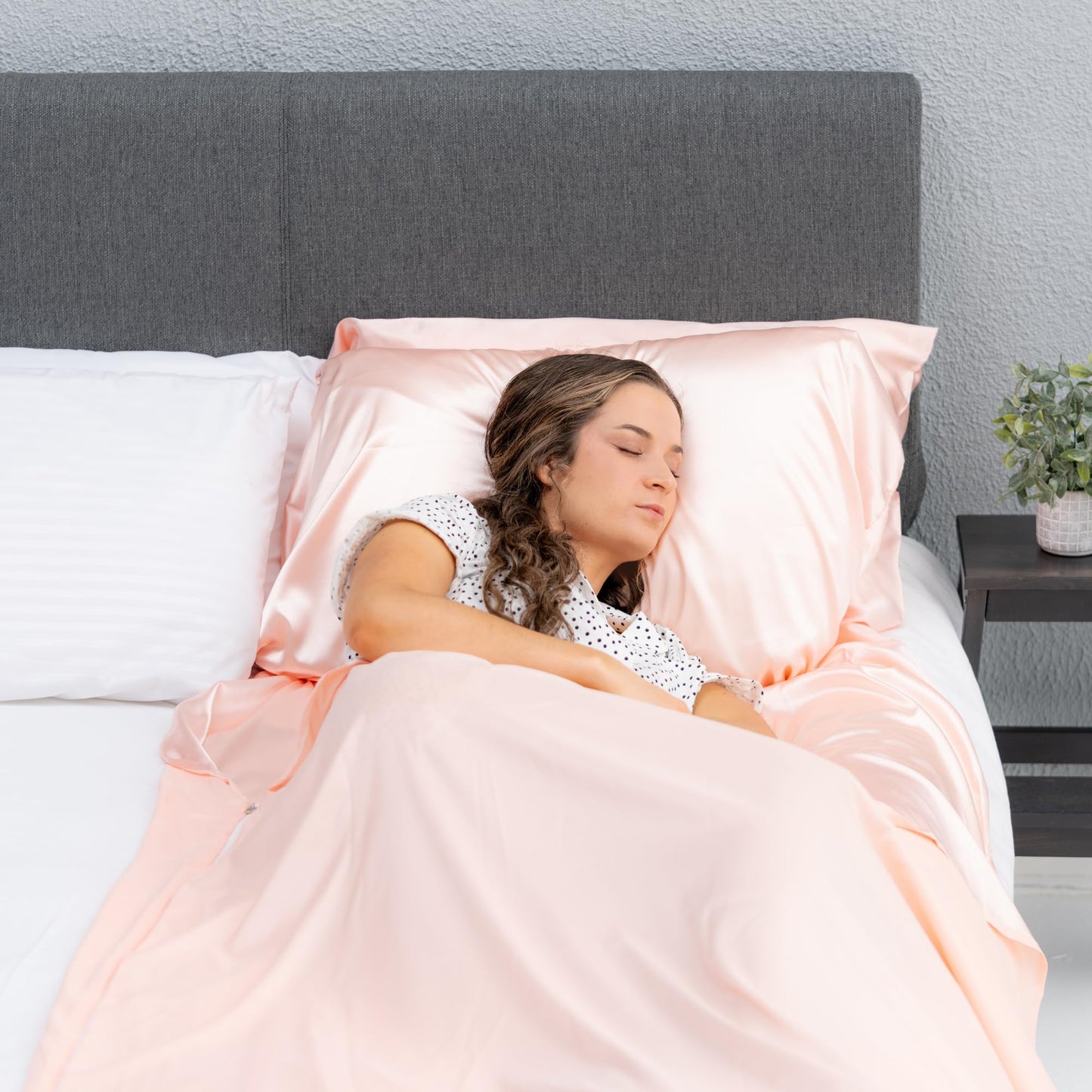 Dreamaway Self Tan Sleep Sack Silky Satin Travel Sheet with Sewn-in Pillow Holder, 2 Easy Access Zippers and Bonus Pillow Case Spray Tanning Lotion Stain Protection
