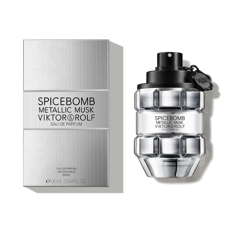 Viktor&Rolf - Spicebomb Metallic Musk - Eau de Parfum - Cologne for Men - Ambery Fragrance - With Warm Musk, Silver Suede & Black Pepper - 3 Fl Oz