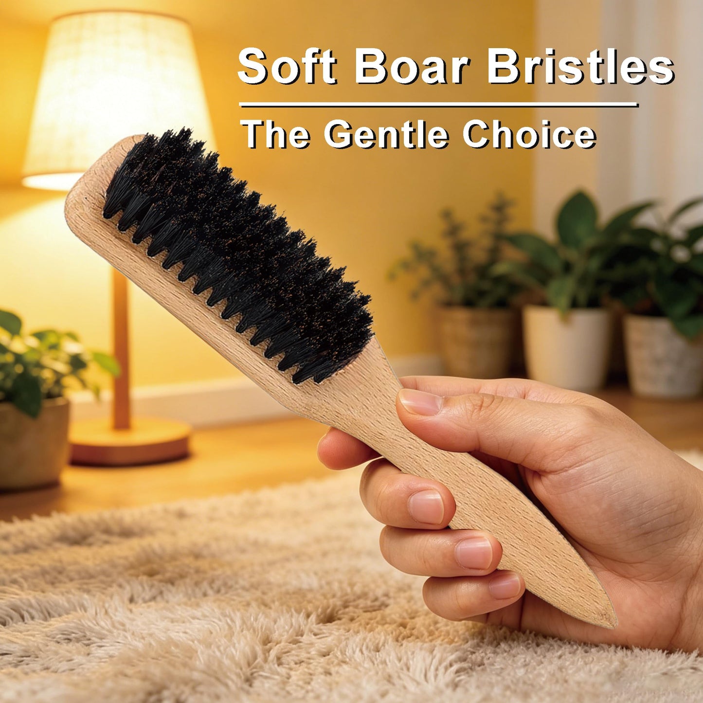 BlueForest Era Slick Back Hair Brush, Boar Bristles Smoothing Hair Brushes & Black Rat Tail Comb, Natural Wooden Hair Brush for Men Women, Soft & Hard Bristles Brush for Hair Smooth Flyaways