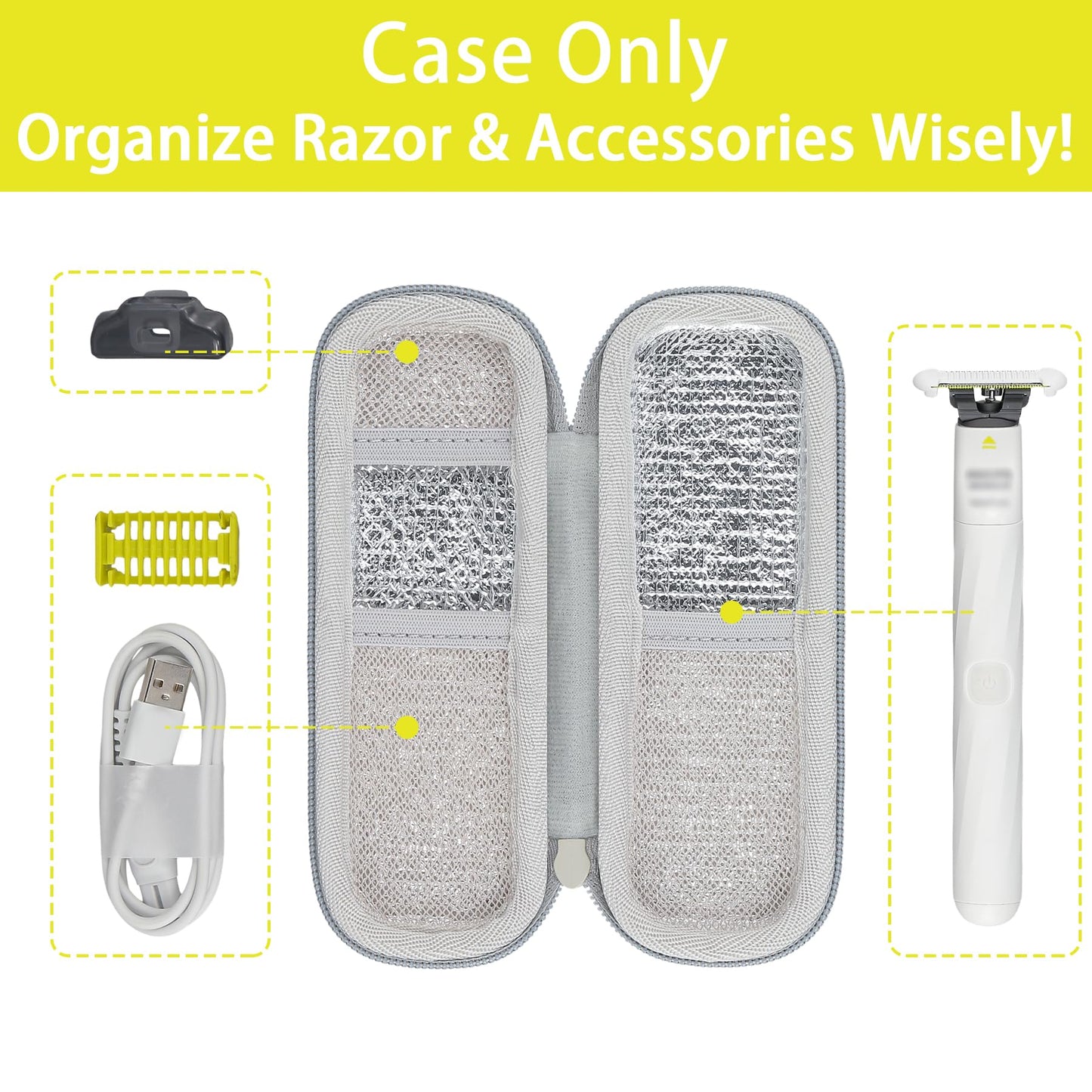 Aenllosi Hard Case Compatible with Philips Norelco OneBlade Intimate,Philips Norelco Unisex Intimate Groomer & Trimmer QP1924/70 Organizer(Case Only)