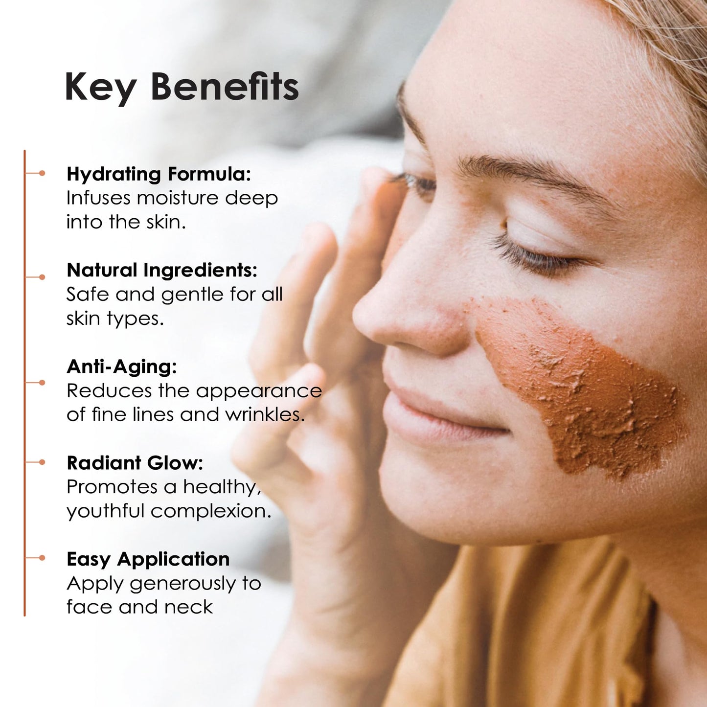 Ayurvedic Clay Facial Mask for Natural Skin Care with Hydrating Radiant Glow Formula - 1.76 Fl oz, Anti-Aging Face Mask for Dull Skin with Ganges Water, Rose Water, Red Ochre Clay & Clarified Butter