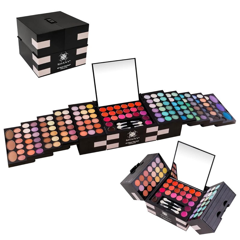 SHANY All About That Face Makeup Kit | Complete Beginner Makeup Set with Eye Shadows, Lip Colors & Applicators