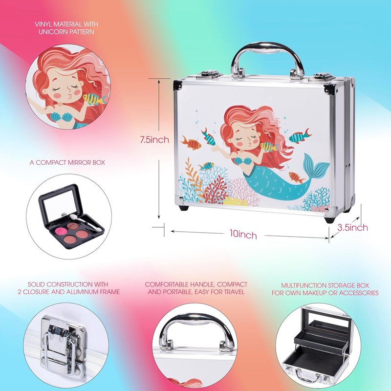 Makeup Kit for Girls - Hot Sugar Makeup Set with Reusable Train Case | Eyeshadow Palette, Blush, Lipstick & More