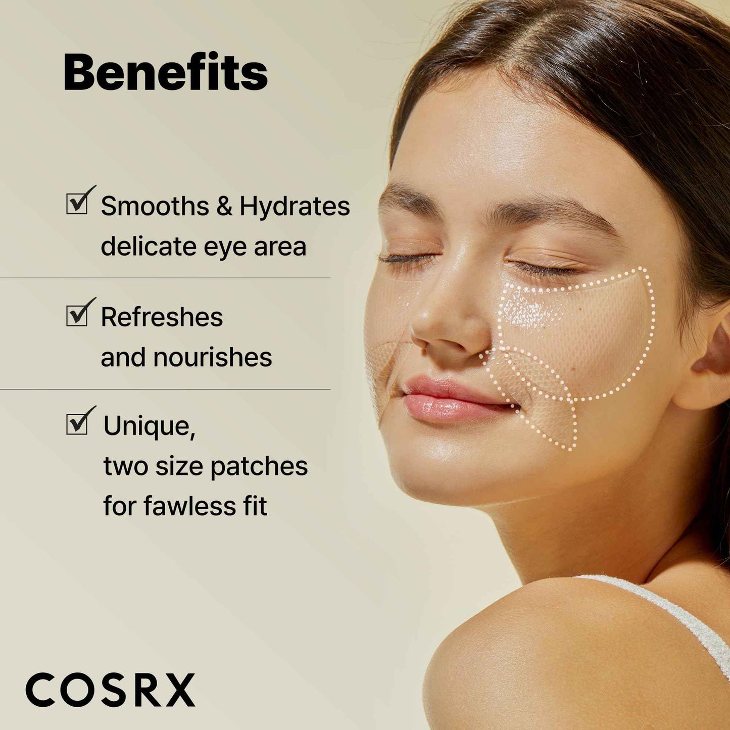 COSRX Advanced Snail Hydrogel Eye Patch (60pc), Gel Serum Mask, Puffy Undereye Treament, Fine Lines, Refresh, Hydrate| Paraben free, Korean Skin Care