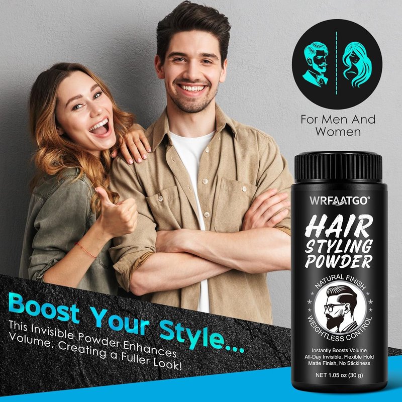Hair Styling Powder - Volumizing & Texturizing for All Hair Types | All-Day Invisible Hold, Matte Finish (1 Piece)