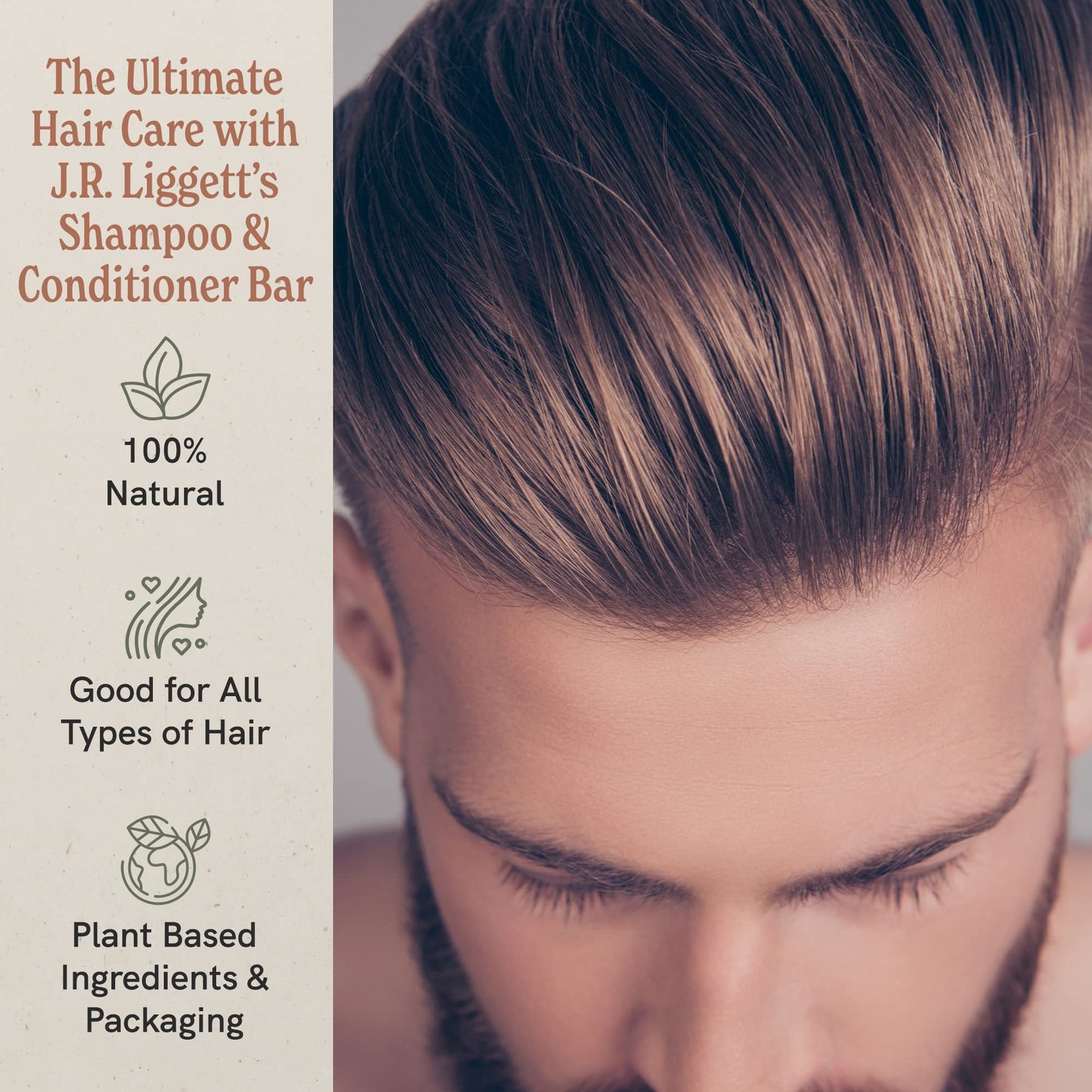 J.R.LIGGETT'S Original Formula Shampoo Bar and Conditioner Bar 3-Pack, All-Natural, Plant-Based Solid Hair Care Set, Sulfate-Free, 2 x 3.5 oz Shampoo / 1.75 oz Conditioner
