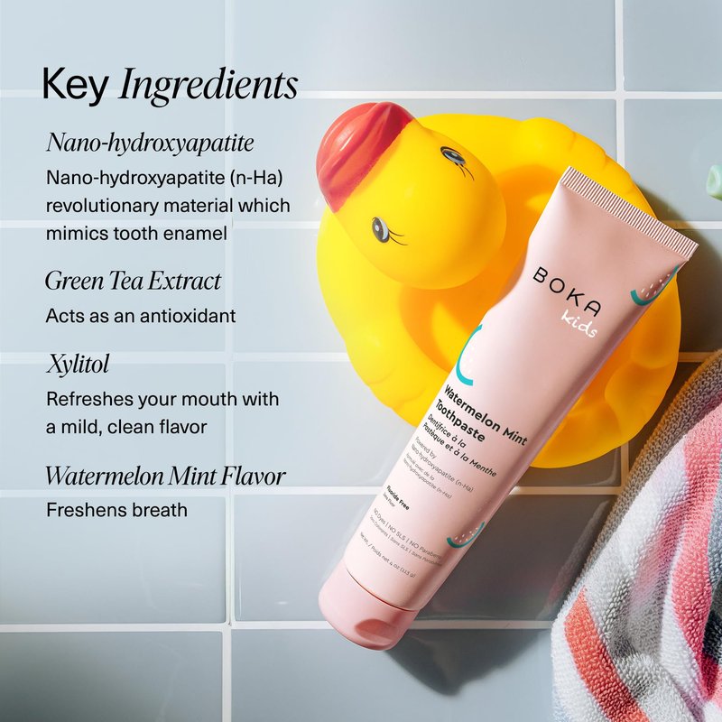 Boka Fluoride Free Toothpaste Nano Hydroxyapatite Toothpaste - Watermelon Mint Flavor, 4 oz 3Pk
