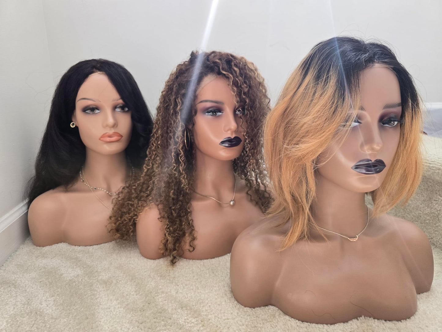 Luxar Beauté Realistic Female Mannequin Head with Shoulder PVC Head Bust Wig Head Stand for Wigs Display & Accessories (Beige)