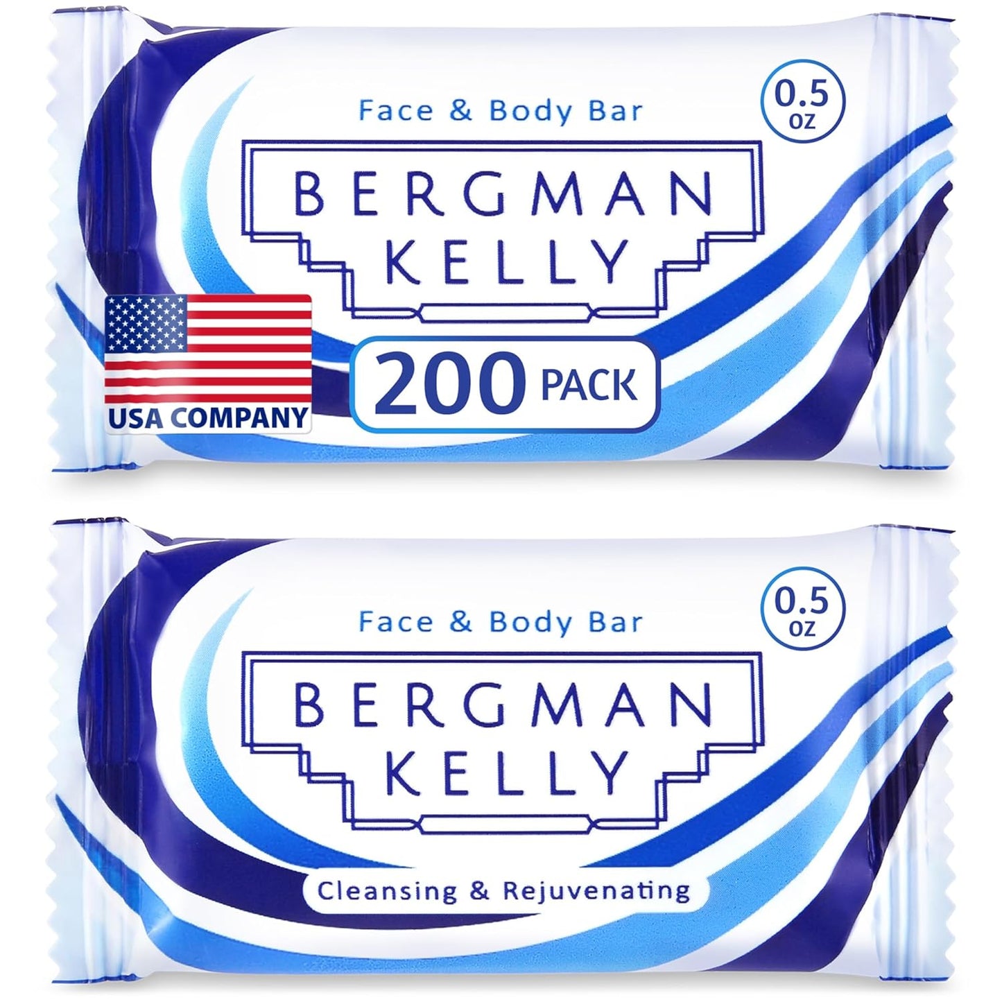 Bergman Kelly Hotel Soap Bars - White Tea Luxury Mini Soap | 0.5 oz, 200 Pack for Travel & Guest Bath