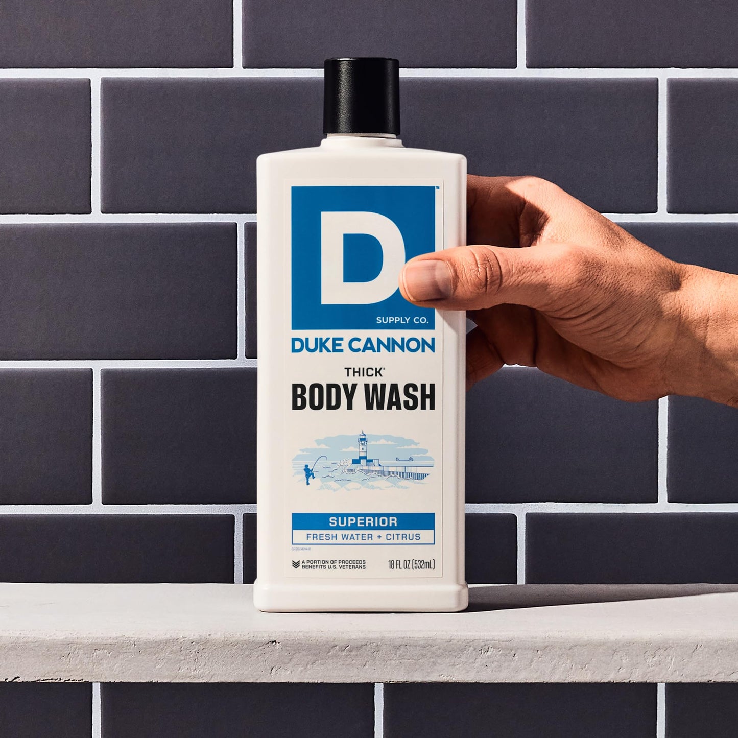 Duke Cannon Thick Body Wash - Superior, Men’s Premium Body Wash, Deep Clean, Refreshing Scent, Large 18oz Bottle, Sulfate-Free, Moisturizing Formula (3 Pack)