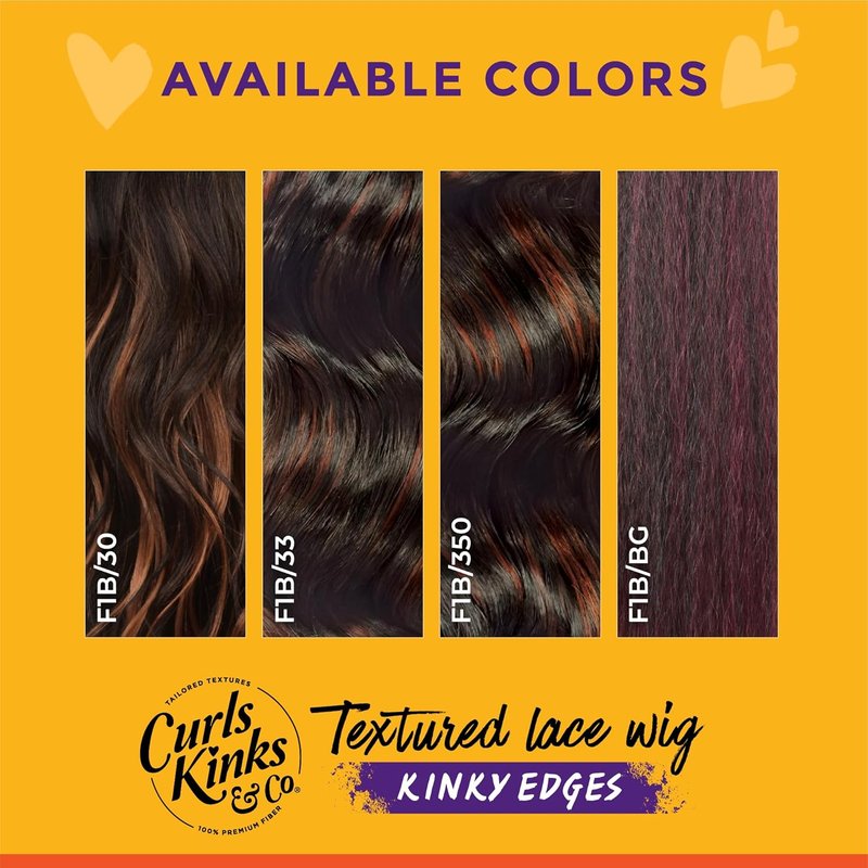 Kinkyedges Wig - 20 Inch Kinky Braid Out Y Part Lace for Natural 3C to 4C Hair Textures | F1B/350 Color