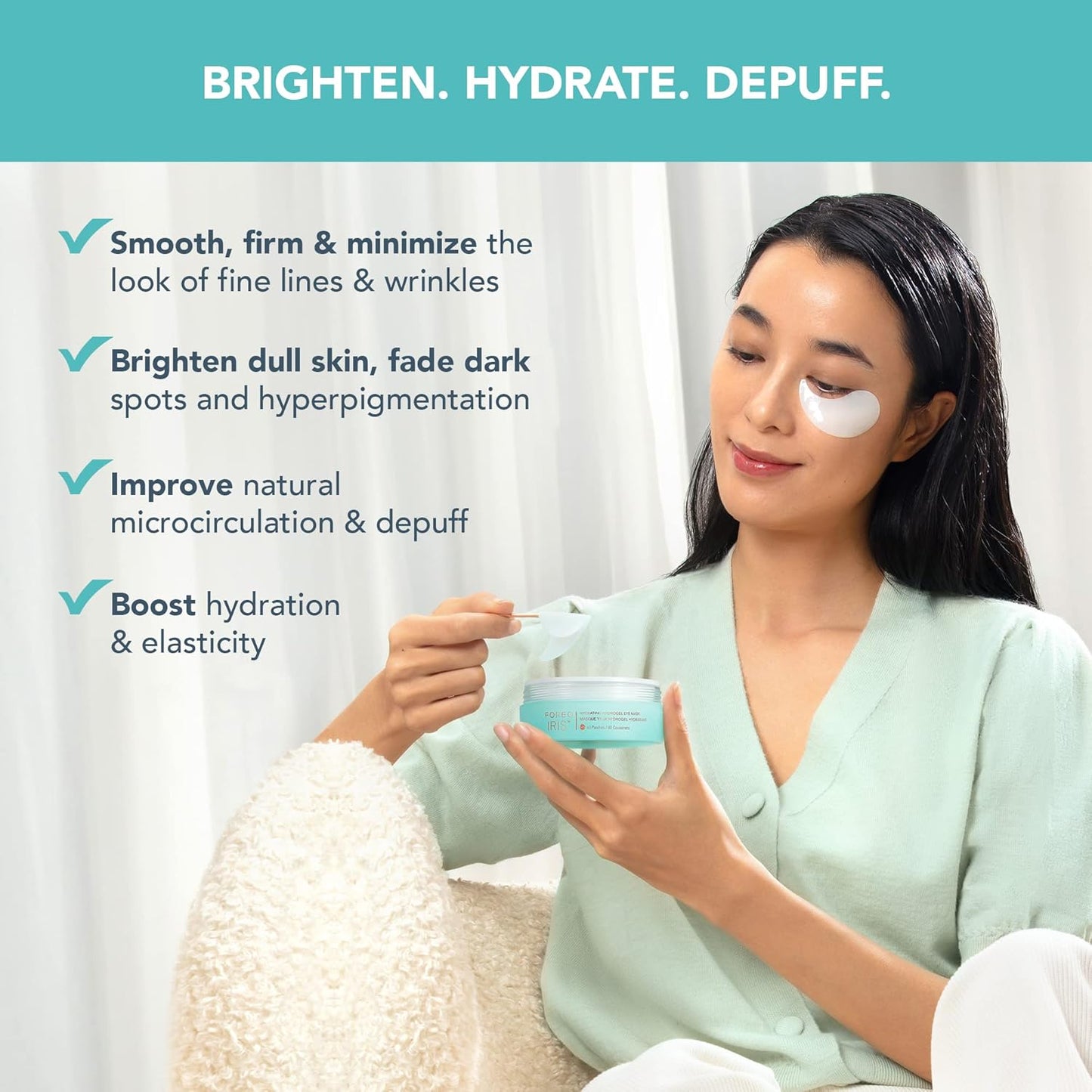 **FOREO IRIS Hydrogel Eye Mask - Dark Circle Treatment for All Skin Types | 60 Hydrating Under Eye Patches**