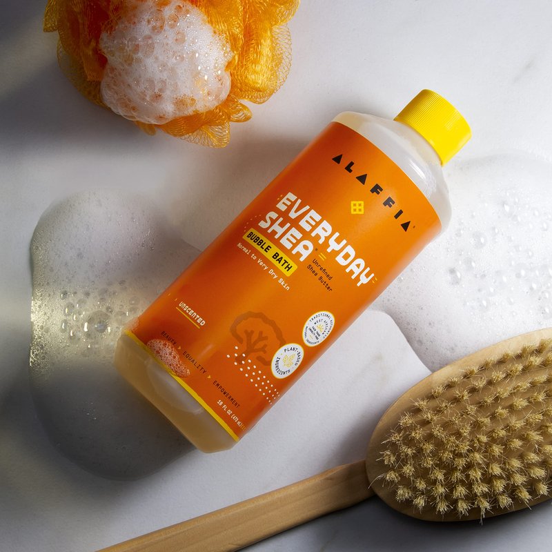 Alaffia Everyday Shea Bubble Bath, Soothing Support for Deep Relaxation and Soft Moisturized Skin, Made with Fair Trade Shea Butter, Cruelty Free, No Parabens, Vegan, Lavender, 2 Pack - 16 Fl Oz Ea
