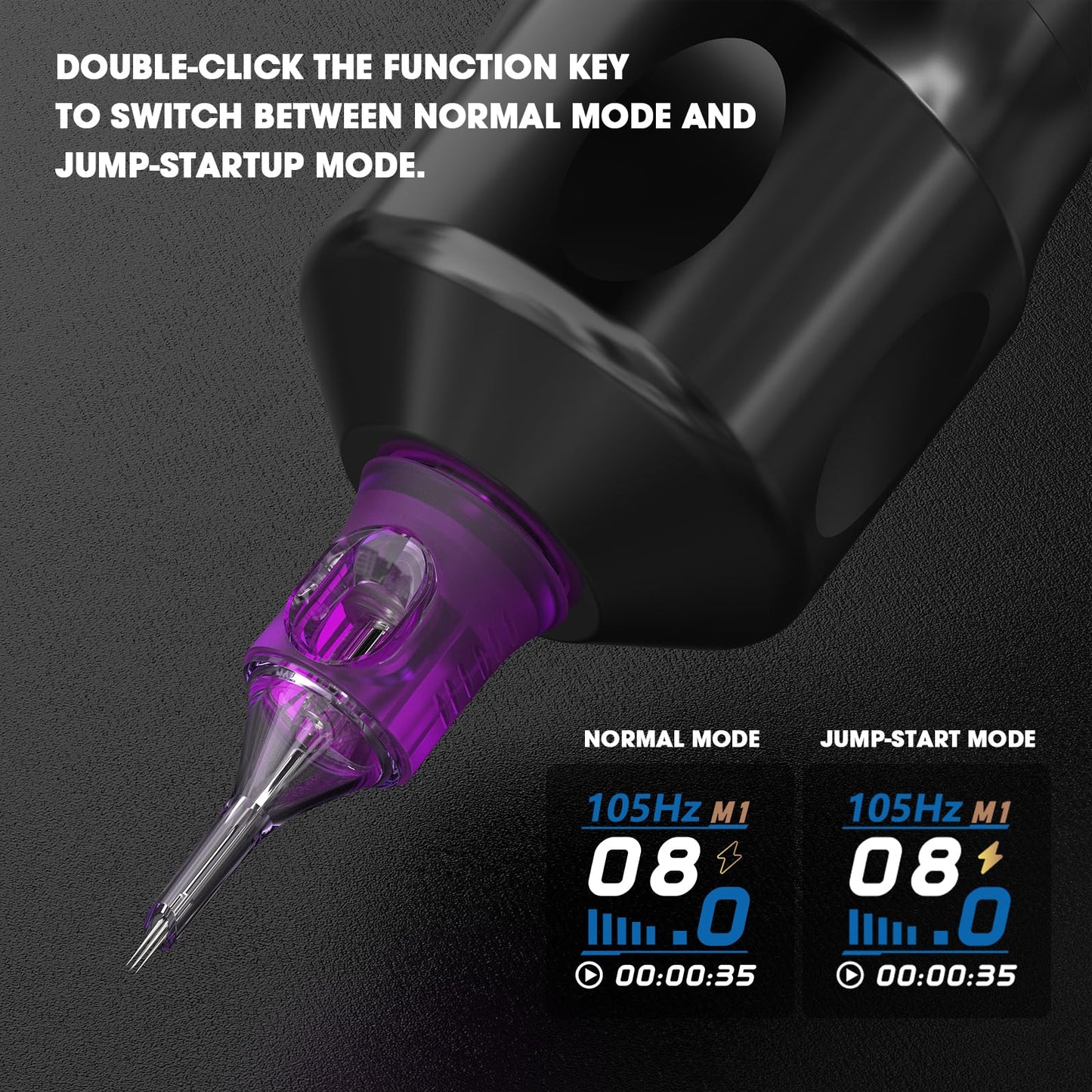 Wormhole Tattoo Kit for Beginners, Complete Supplies with 20 Cartridge Needles & Black Ink, Stencil Paper, 1,500mAh Power Supply, Practice Skin, Rotary Tattoo Gun for Home Practice & Work
