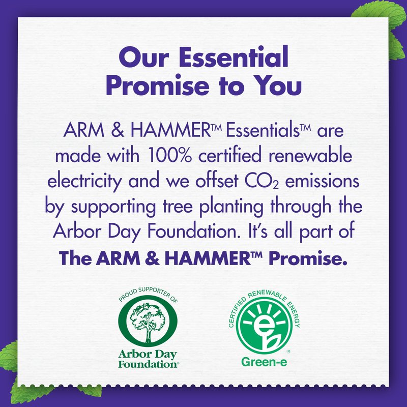 ARM & HAMMER Essentials Fluoride-Free Toothpaste, Whitening + Activated Charcoal Toothpaste, 4 Pack of 4.3oz Tubes, Clean Mint, 100% Natural Baking Soda