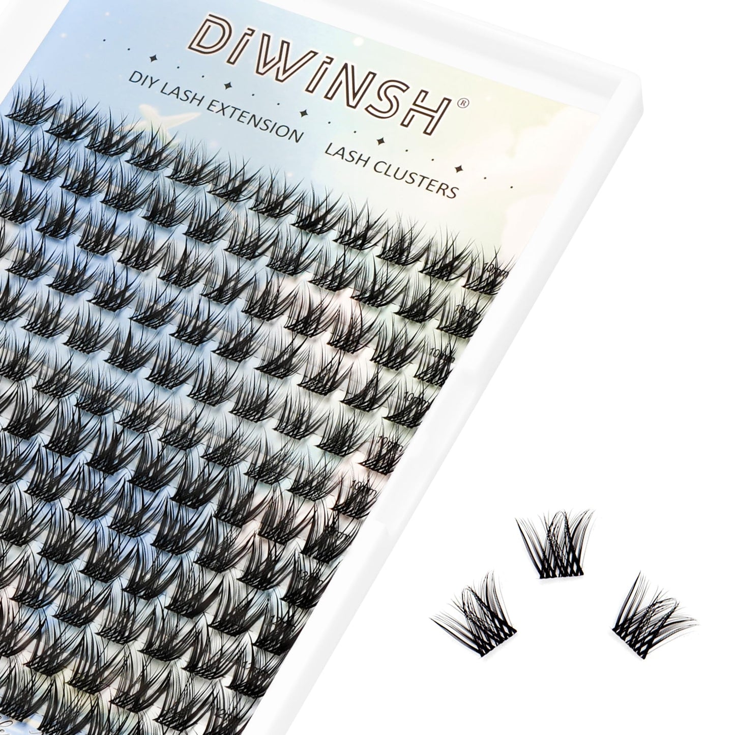 DIWINSH Lash Clusters Wispy Eyelash Clusters 144pcs 10-12mm Short Cluster Eyelash Extensions D Curl Natural Volume Lash Extensions Reusable Individual Lashes with Soft Thin Invisible Band (MQ-10-12mm)