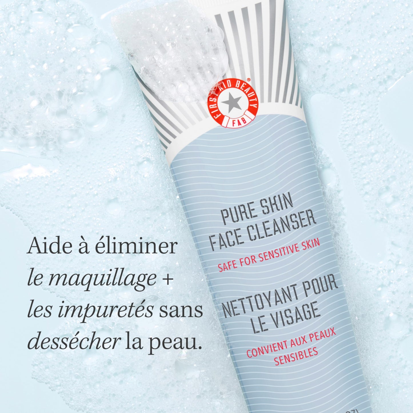 First Aid Beauty - Pure Skin Face Cleanser, Effectively Removes Makeup, Dirt, and Impurities, Gentle Cleanser Leaves Skin Soft & Supple, Safe for Sensitive Skin, Fragrance Free, 11 oz