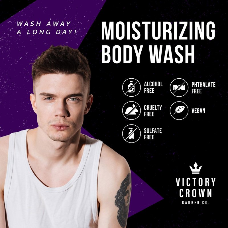 Victory Crown Moisturizing Body Wash Plant-Based Cleanser with Coconut & Pumice Extract, 8 Oz