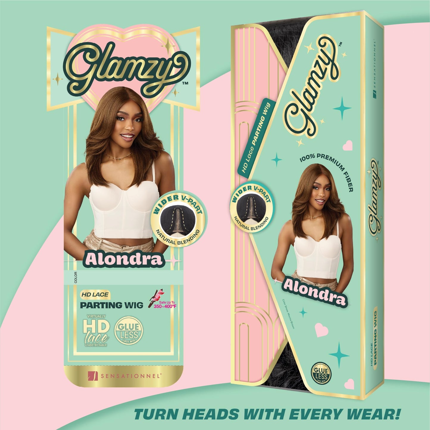 Sensationnel Glamzy Lace Part Wig-Alondra, 1B OFFBLACK