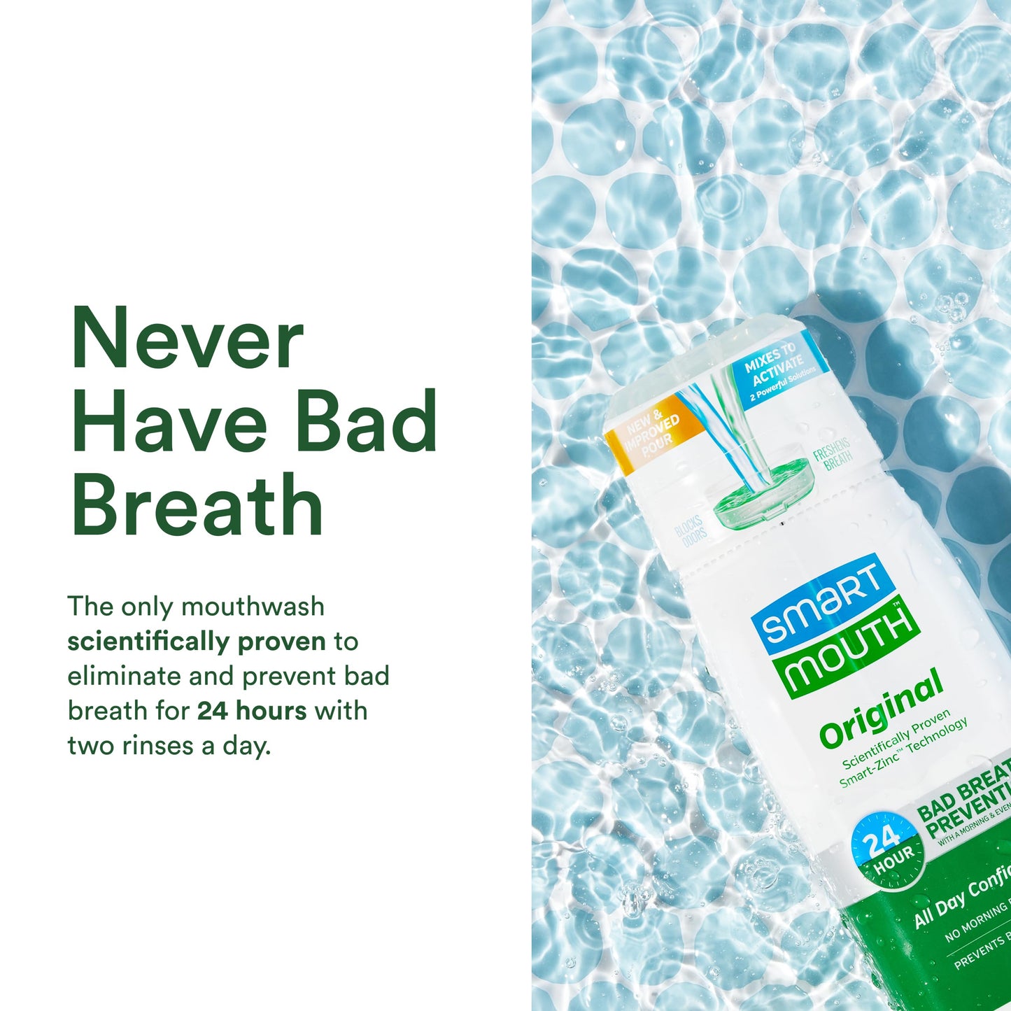 SmartMouth Original, Clinical & Dry Mouth Zinc Activated Mouthwash Bundle - Instant Fresh Breath, Healthy Gum Support & Dry Mouth Relief - Sugar, Gluten & Alcohol-Free - Mint - 16 fl oz Each