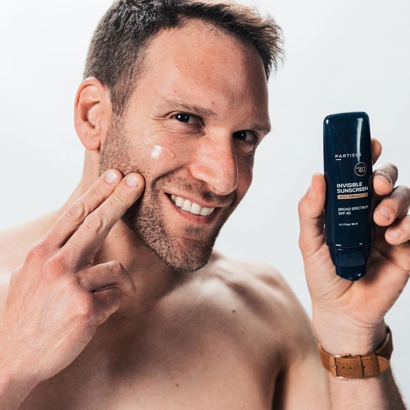 Invisible Sunscreen for Men - Transparent SPF 40 Lotion with Vitamin E | Lightweight, Non-Greasy, Beard Friendly - 1.7 FL OZ