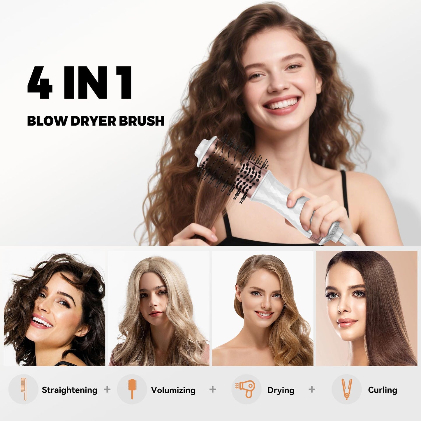 Mini Travel Hair Dryer Brush Blow Dryer Brush in One, Small Hot Air Brush Compact Brush Blow Dryers for Women, Portable One Step Volumizer,Straightener,Styler,100-120V