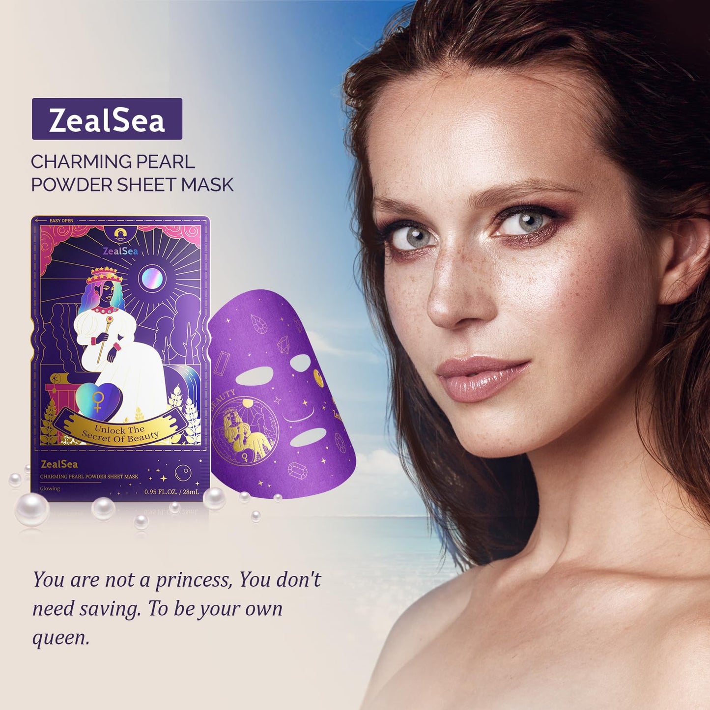 ZealSea Collagen Face Mask Skincare for Anti Aging, Hydrating Face Masks, Oat Peptide Face Mask for Wrinkles & Fine Lines, Beauty Sheet Mask, Self Care Gift for at Home Spa Party pack of 2