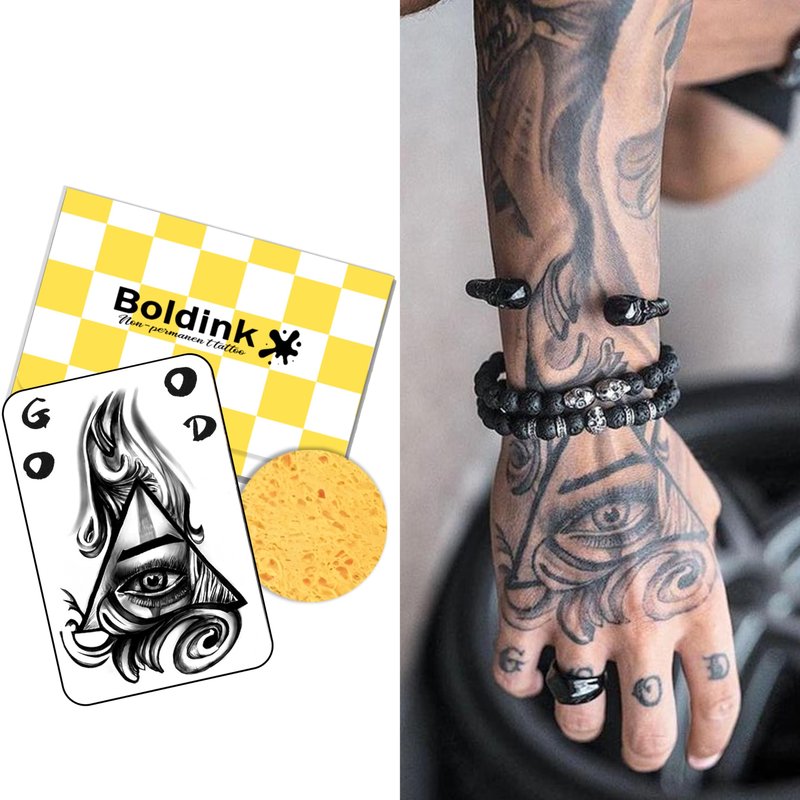 Boldink Temporary Tattoos, semi permanent tattoos, 15-day long lasting tattoo sticker, waterproof and anti-reflective, unique design(Eye Of Providence)
