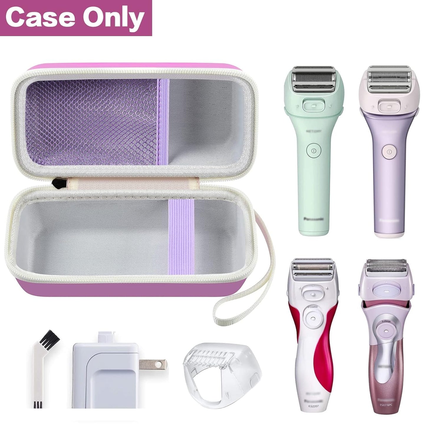 Panasonic Electric Shaver Case - Compatible with ES-AWL8AV/ES-AWL6AG | Durable Purple Holder for Women's Cordless Razor