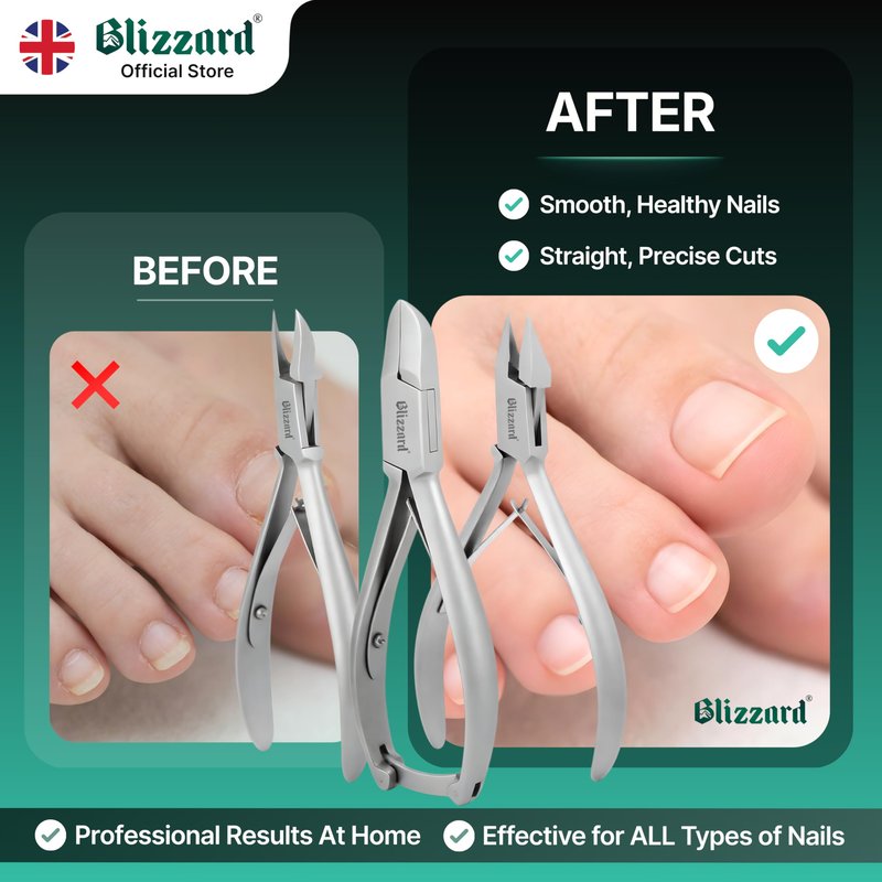 Blizzard Toenail Clippers - Podiatrist Toe Nail Clippers for Thick Nails for Seniors - German Forged Podiatry Tools Professional Nail Clippers for Men with Toenail File - 3-Pcs Nail Clipper Set