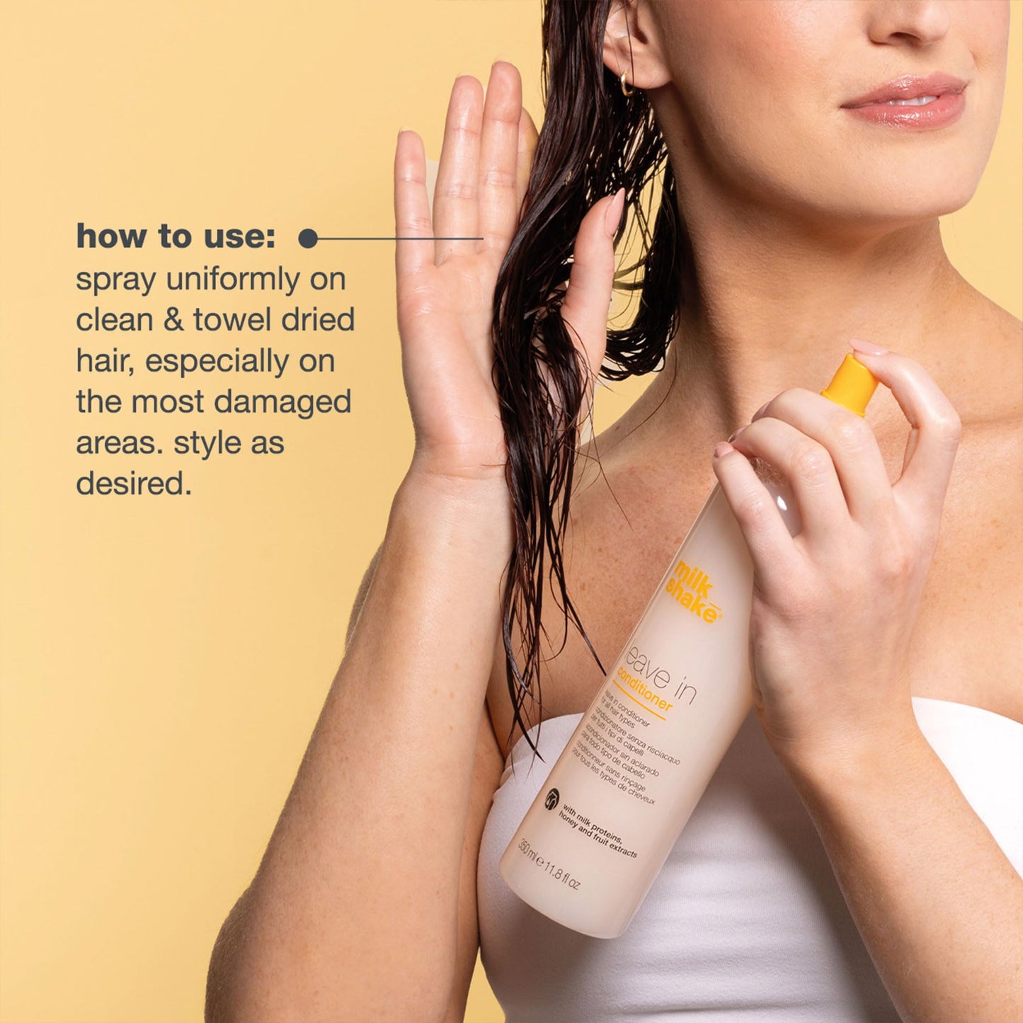 milk_shake leave-in conditioner for all hair types | softens, detangles & adds shine with milk proteins & honey | 2.5 Fl Oz