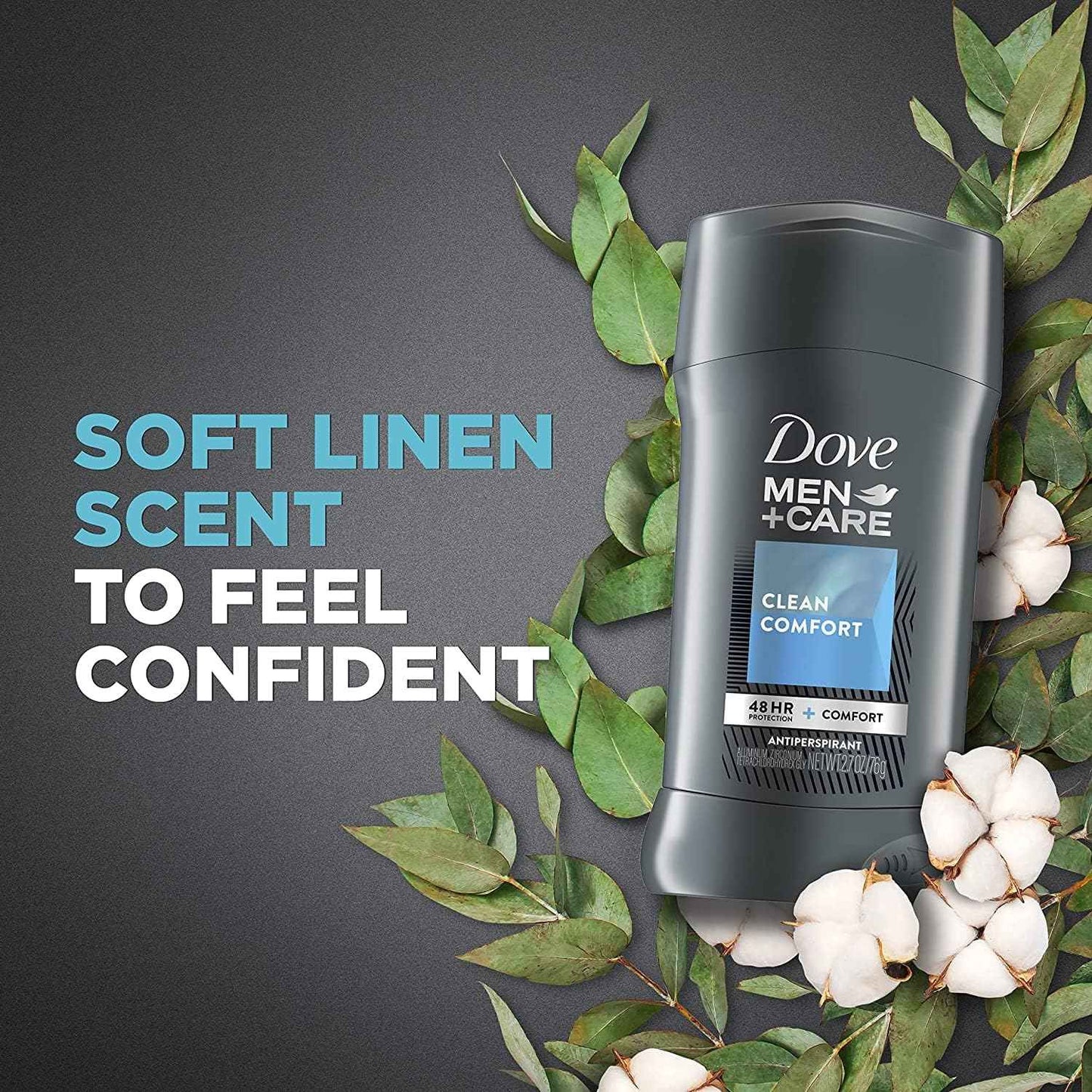 Dove Men + Care Antiperspirant - Clean Comfort - Non-Irritant - Net Wt. 2.7 OZ (76 g) Per Stick - Pack of 3 Sticks