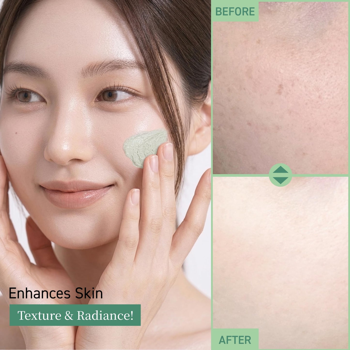 SKIN SIGNAL Green Clay Enzyme Cleanser, Whitehead Remover Powder Cleanser, Deep Pore Cleansing with PHA, Gentle Exfoliating Face Wash, Facial Scrub for Blemish-Prone Skin, Korean Skin Care