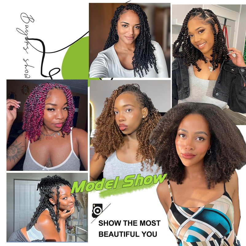 16 Inch Afro Kinkys Bulk Human Hair Kinky Curly Braiding Hair for Mini Twist 50g/Pack Natural Black 4C Dreadlock Extensions for Permanent Sister Locs/Mini Twists/Braids/Repair Can Dye and Bleach