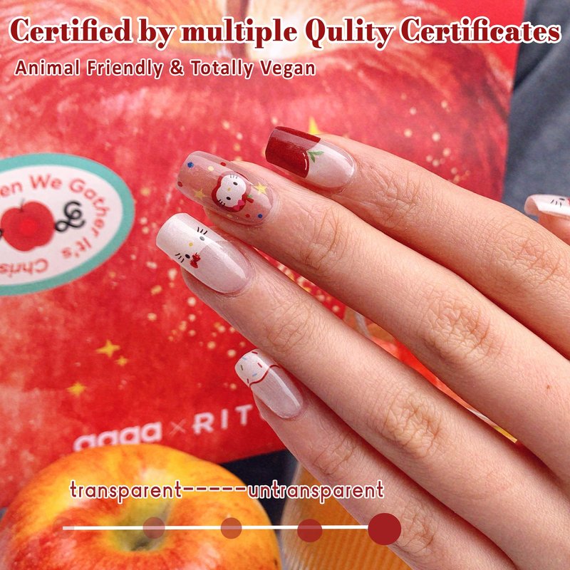 GelMala Semi Cured Gel Nail Strips Plaids,Long-Lasting, Easy to Apply&Remove Semi Cured Gel Nails Winter,Easy for begginners (Holiday Eve)