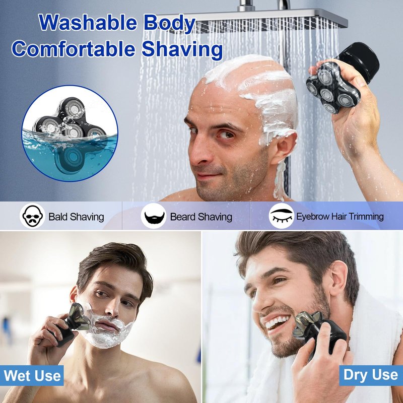 5 Blade Shaver Replacement Head Compatible with Skull Shaver for Pitbull Gold PRO/Pitbull Platinum Pro Shaver Heads (2 Pack