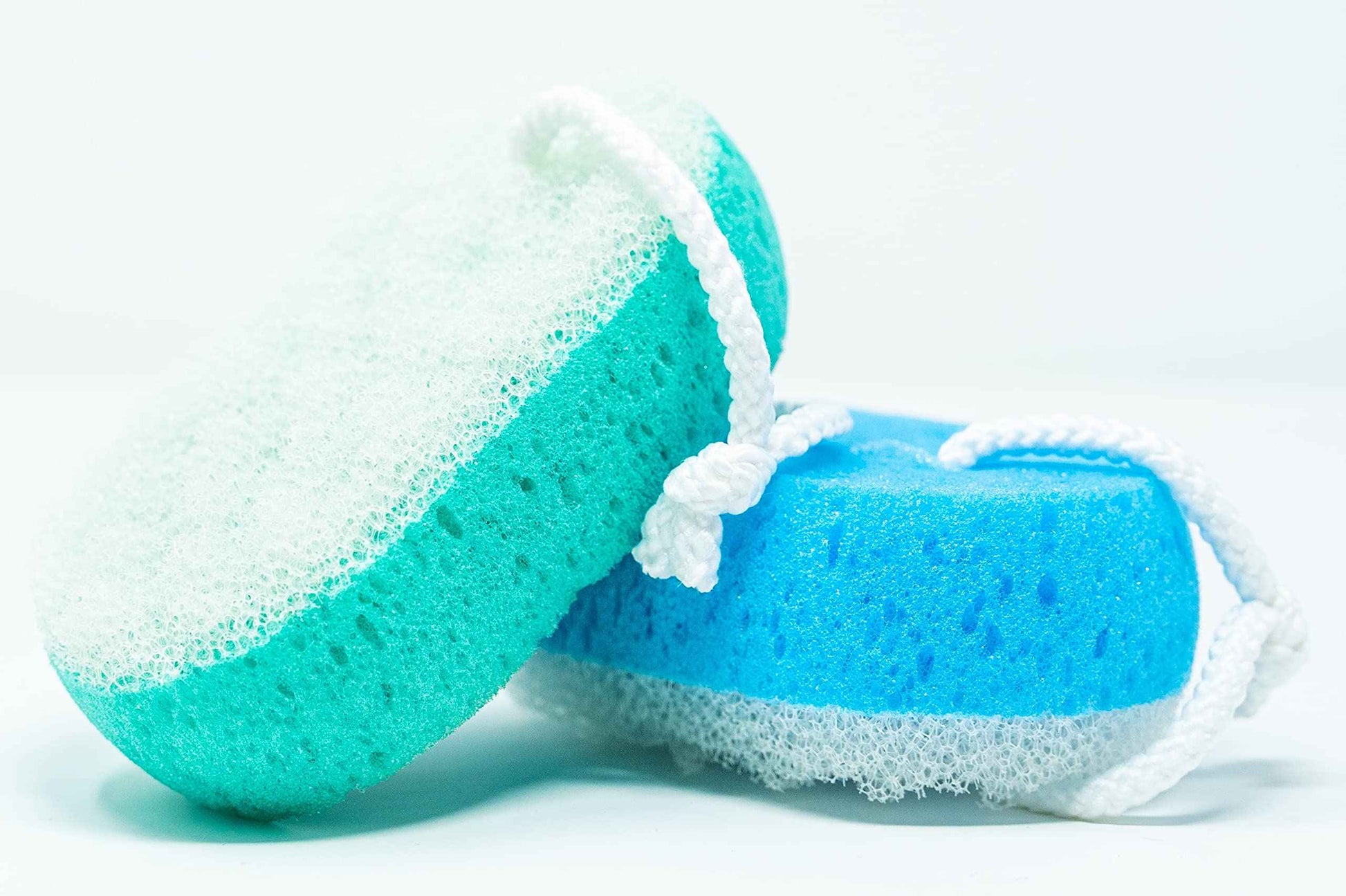 Scrubbing Bath Shower Body Sponge for Woman Man Kids -4 Pack- MR. Sponge Energizing Double Sided Bath Relaxing Massage Scrubbing Body Scrubber Loofah Deep Cleansing Loofah Exfoliating Body Scrubber