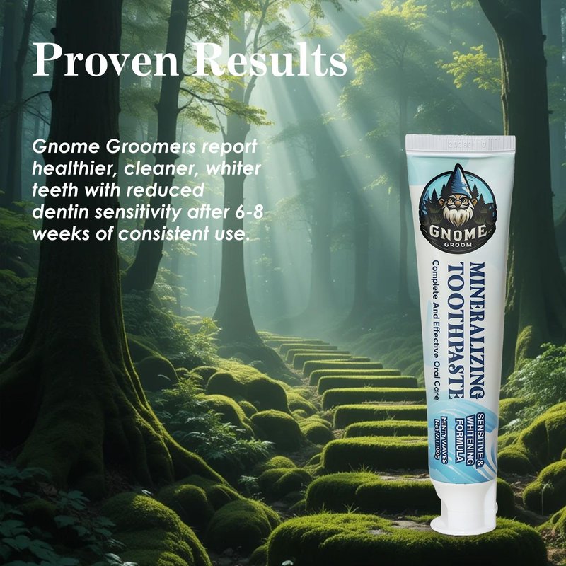 Gnome Groom Mineralizing Toothpaste, Sensitive & Whitening Formula, SLS-Free, Fluoride-Free, 10% Hydroxyapatite, Sea Salt, Xylitol, All Ages (3)