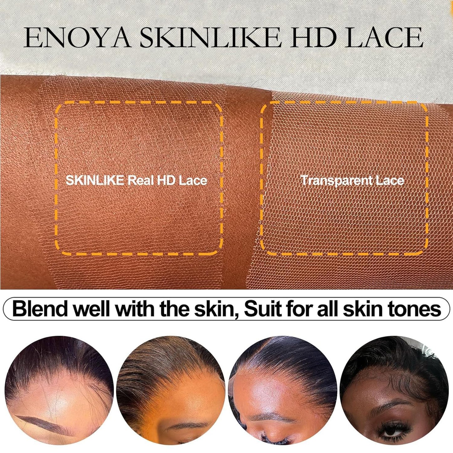 ENOYA 2x6 HD Lace Closure Body Wave Human Hair Pre Plucked and Bleached，Skinlike Real Hd Swiss Lace Invisible 2 By 6 HD Lace Closure Virgin Human Hair With Clean Hairline