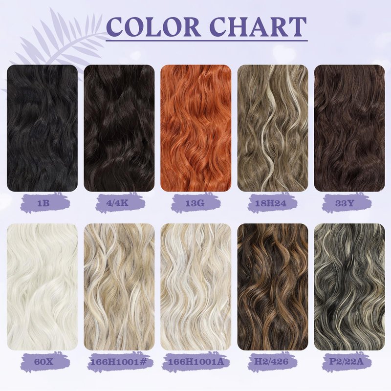 WOKAA Synthetic Clip in Hair Extensions Long Wavy Hair Extension Clip ins 5Pcs 20 Inch Black mix Blonde Thick Hairpieces for Women