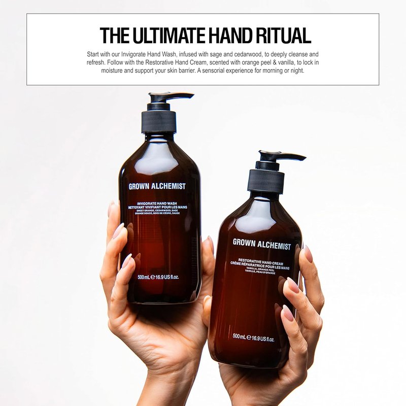 Grown Alchemist Invigorate Hand Wash Refill - Aloe & Sweet Orange Liquid Soap | 1L Moisturizing Gel Cleanser