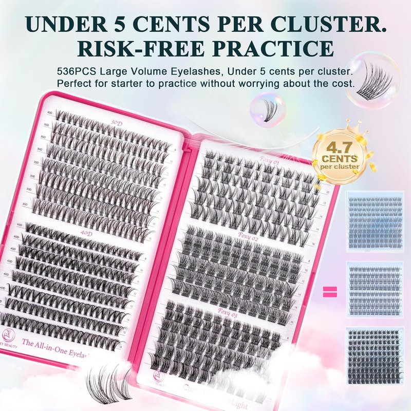 Lash Clusters - 30D/40D/50D/60D Natural Fluffy Eyelash Extensions | D Curl for DIY Home Use