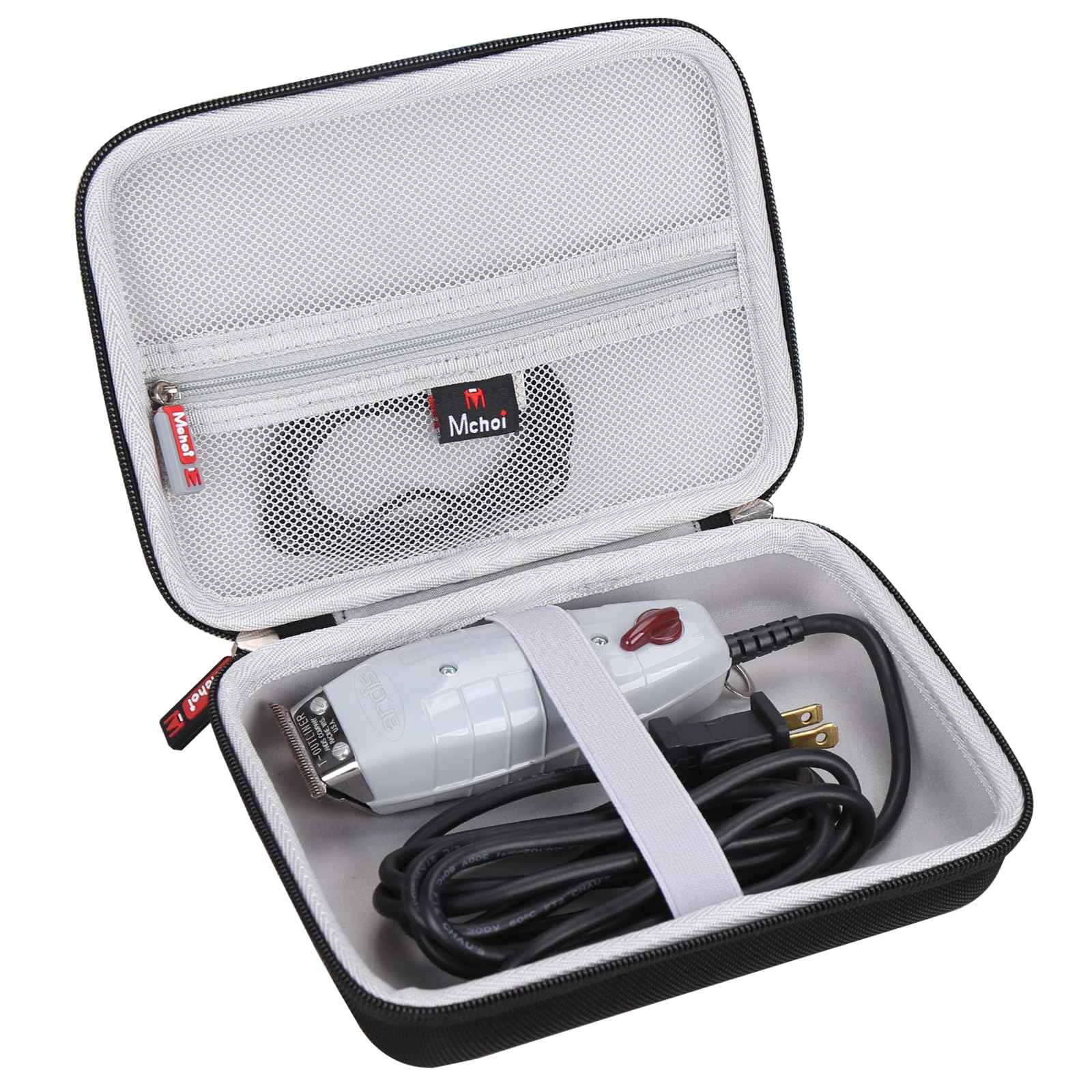 Mchoi Hard Case for Andis Professional T-Outliner Beard/Hair Trimmer, Model GTO 04710/04603/ 04775, with Mesh Pocket for Combs and Accessories, Case Only